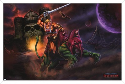 Trends International Mattel Masters of the Universe: Revelation - He-Man & Battle Cat Framed Wall Poster Prints