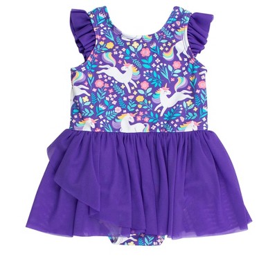 RuffleButts Girls Flutter Sleeve Leotard