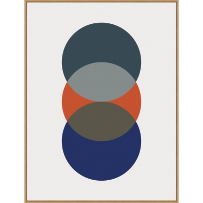 32" x 42" Layered Retro Modern Circles by The Creative Bunch Studio: Oversized Abstract Canvas - Amanti Art