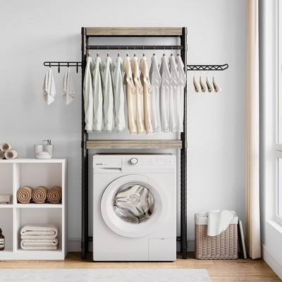 Over The Washer and Dryer Storage Shelf- Laundry Room Organization Space Saving Laundry Drying Clothes Racks Heavy Duty Adjustable Height