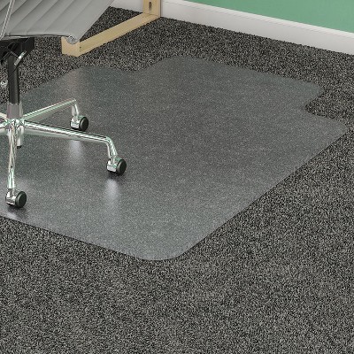 Lorell - Medium-pile Chairmat - Carpeted Floor - Lip Size 10" - Vinyl - Clear - 48"