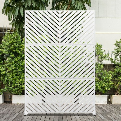 Dovelina Metal Outdoor Privacy Screen Patio Decorative Screens Freestanding Privacy Panels Privacy Fence