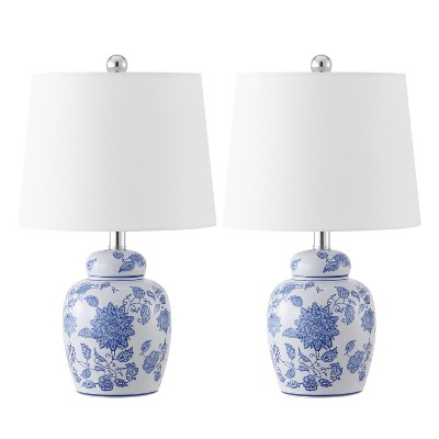 Sandra 20" Table Lamp (Set of 2) - TBL4630 - White/Blue - Safavieh