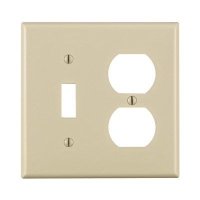 Leviton Light Almond 2 gang Thermoplastic Nylon Duplex/Toggle Wall Plate 1 pk