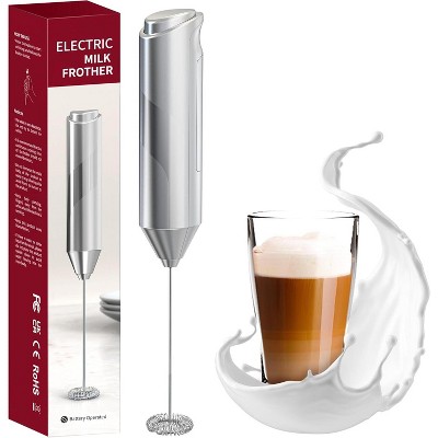EZBASICS Milk Frother Wand, Handheld Milk Frother Drink Mixer, Electric Whisk Foam Maker for Coffee, Stainless Steel Whisk Coffee Enthusiasts Gift