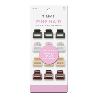 Gimme Beauty Fine Mini Square Claw Clip - 12pc