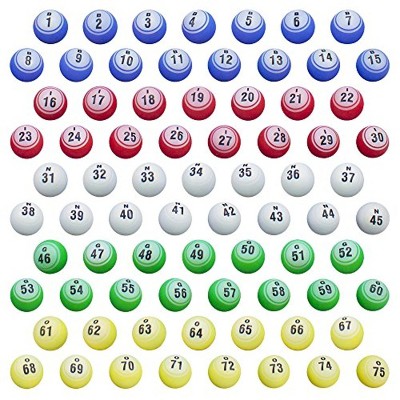 Slickblue Bingo Balls Replacement Set, Bold Colors & Large Numbers, Seamless Design, 1.5-Inch, Set of 75
