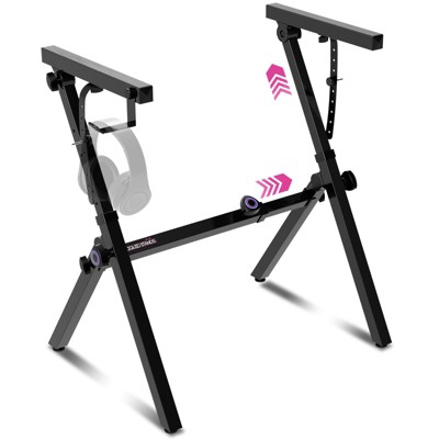 Liquid Stands Foldable Piano Keyboard Stand - 54-88 Key Z Style Adjustable Digital Piano Stand - Portable Music Stand - Sturdy Musical Keyboard Stand