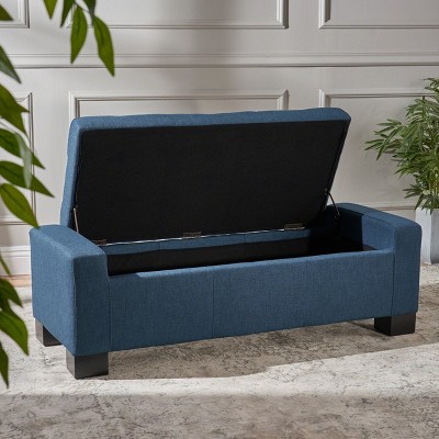CAVINAS Modern Tufted Storage Ottoman Bench,50.25" Waffle-Stitched Footstool with Hidden Compartment,Storage Bench for Living Room,Bedroom