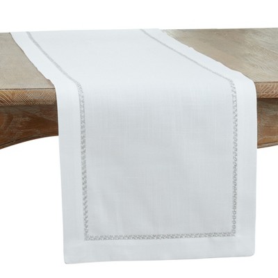 Saro Lifestyle Embroidered Border Dining Table Runner