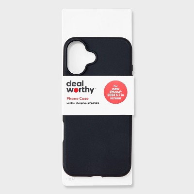 iPhone 16 Plus Case - dealworthy™ Black: Wireless Charging Compatible TPU Cover