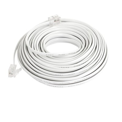 Unique Bargains Plastic High-Speed White RJ11 Telephone Cable 10M / 32.8Ft 1 Pc