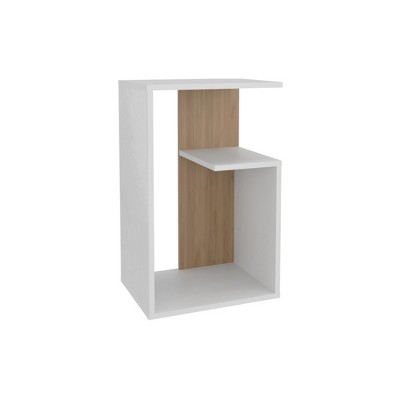 Zeus & Ruta Modern 25'' High End Table with Open Storage Shelves