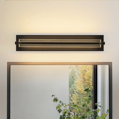 Rennnsan Aurwyn 23"W Hardwired Linear Modern LED Dimmable Wall Sconce in Black