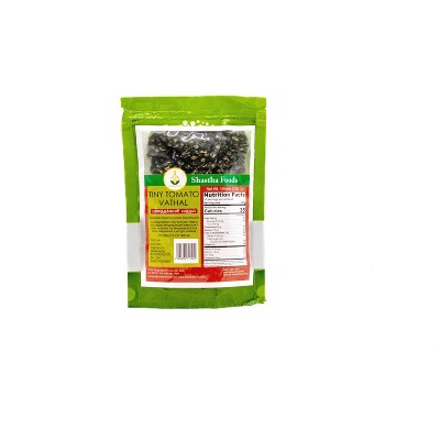 Shastha Sun-Dried Tiny Tomato Vathal / Mini Tomato Vathal / Manathakkali Vathal - Pack of 3 , 100g Each = 300g