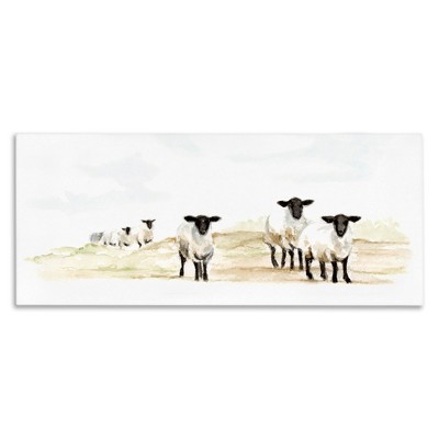 Stupell Industries Sheep Farm Flock Children's Nursery Watercolor Painting Canvas Wall Art