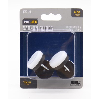 Projex - Nail-On - Nylon - Chair Glide - White - 1-1/8 in. - 4 Pack