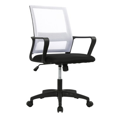 FDW Home Office Chair Mid-Back Mesh Computer Chair Lumbar Support Comfortable Executive Adjustable Chair with Armrests