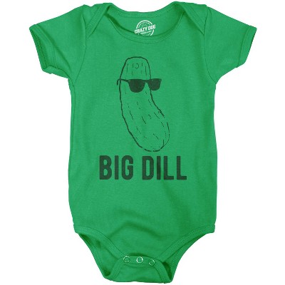 Big Dill Baby Bodysuit Funny Big Deal Funny Cool Pickles Sunglasses Infant Jumper - Crazy Dog Baby Bodysuit For Foodies