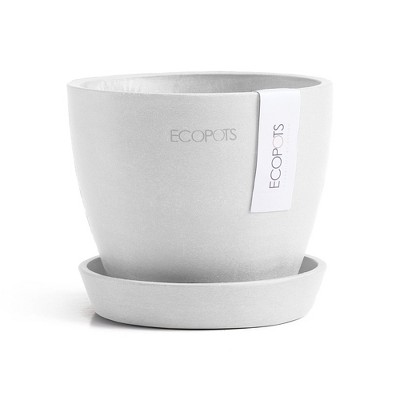 Ecopots Antwerp Mini Durable Modern Round Indoor/Outdoor Recycled-Based Composite Flower Pot Planter