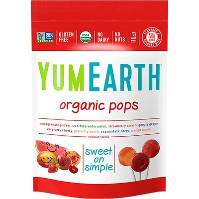 YumEarth Organic Pops - Assorted Flavors, 100% Vitamin C, Organic & Vegan, 14 pops, 3 oz