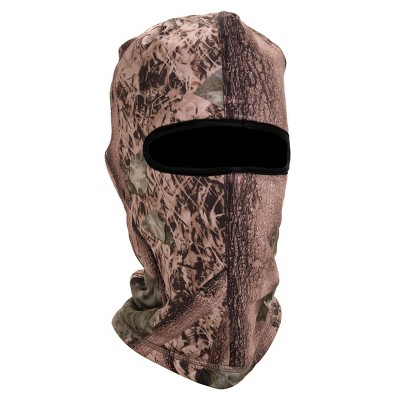 MUK LUKS Quietwear Unisex Reversible Fleece 1-Hole Mask, Adventure Grey/Orange, One Size Fits Most