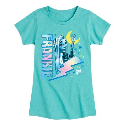 Girls' - Monster High - Frankie Stein Lightning Bolt Fitted Short Sleeve Graphic T-Shirt