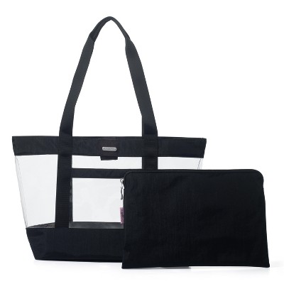 baggallini Carry Away Clear Shoulder Bag Tote with Removable Pouch