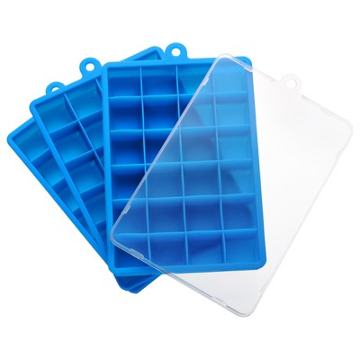 Unique Bargains Silicone Easy Release Ice Cube Trays with Lids