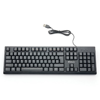 Verbatim® Universal Wired Keyboard in Black, Size: Full Size