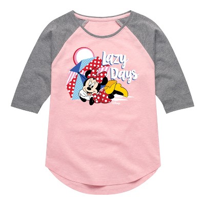 Girls' - Disney - Minnie Mouse Shirt Tail Raglan Graphic T-shirt