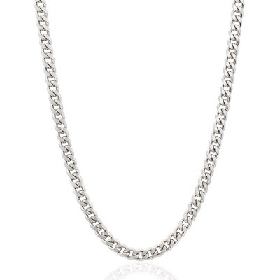 Invicta Jewelry Men's Beveled Edge Curb Chain Stainless Steel Necklace