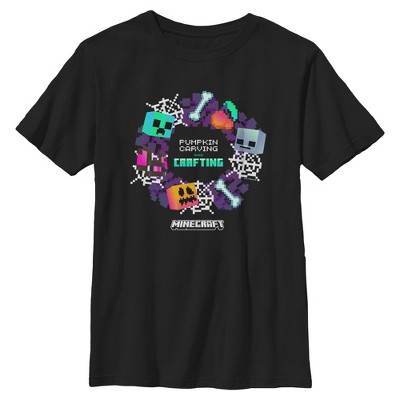 Boys Minecraft Pumpkin Carving And Crafting T Shirt