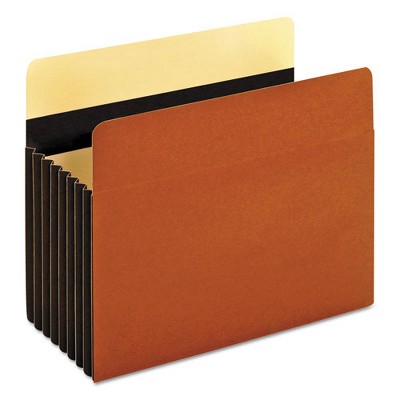 Pendaflex Heavy-Duty File Pockets, 7" Expansion, Letter Size, Redrope, 5/Box