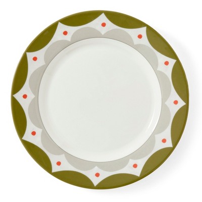 Spode Kit Kemp 11" Geo Dinner Plate, Geometric Abstract Design, Stylish Table Setting, Porcelain, Dishwasher and Microwave Safe