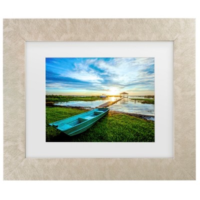 Trademark Fine Art - Celebrate Life Gallery Rowboat at the Waters Edge Matted Framed Art