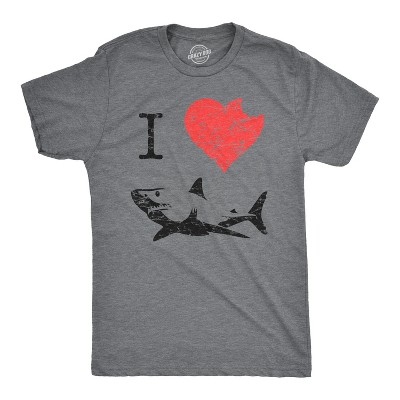 I Love Sharks T Shirt Daddy Shark Funny Graphic Tee Gift for Dad Vintage Tee - Crazy Dog Men's T Shirt For Summer