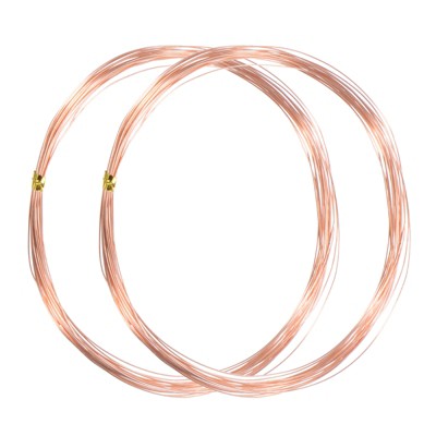 Unique Bargains Soft Pure Copper Jewelry Making Gardening Wire 2 Rolls
