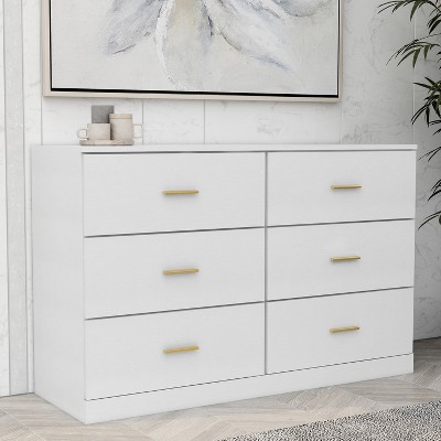 9/6-Drawer Dresser for Bedroom, Bedroom Dresser Wide Chest of Drawers with Golden Handles - ModernLuxe