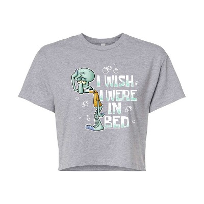 Women's - SpongeBob SquarePants - Squidward Bed Cropped Graphic T-Shirt