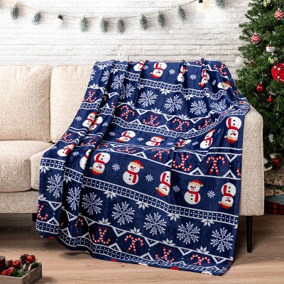 PAVILIA Premium Fleece Throw Blanket for Sofa Couch, Soft Flannel Plaid Stripe Decorative Print Blanket