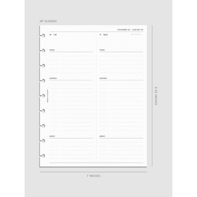 2026 Dated Daily Planner Insert | Monday Start | Cloth & Paper