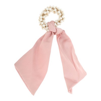 Unique Bargains Cute Heart Shaped Rhinestones Bow Hair Elastic Band 1 Pc