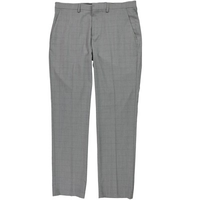 Perry Ellis Mens Portfolio Slim Fit Stretch Check Dress Pants Slacks