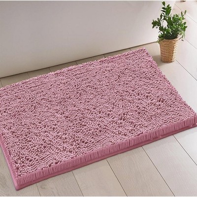 Home Mart Goods Mauve Soft Cozy Plush Chenille Bath Mat Bathroom Rug - 23"x15"