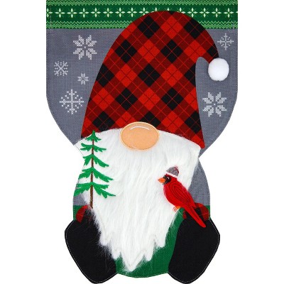 Briarwood Lane Winter Gnome Burlap Garden Flag Humor Snowflakes 1