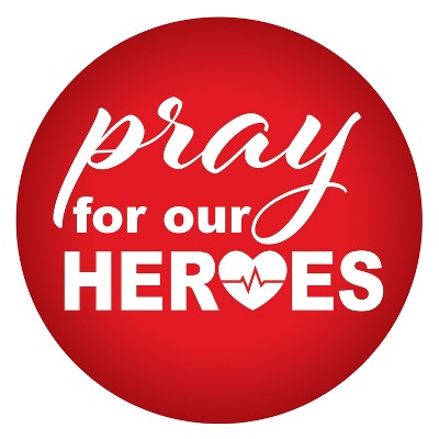 Beistle Pray For Our Heroes Button, 2", (6/Pkg) Multicolored