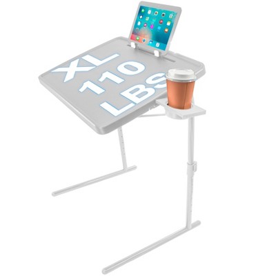 5 Star Super Deals TV Tray Table Adjustable, Folding Portable & Sturdy w/ Rotating Cup Holder & Tablet Book Stand For Laptop, Eating, Drawing