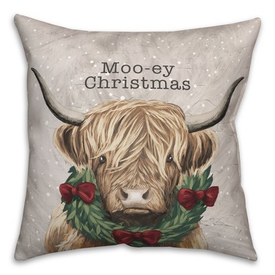 Creative Products Moo-ey Christmas 18 x 18 Spun Poly Pillow