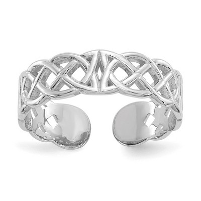 Black Bow Jewelry Celtic Knot Toe Ring in 14 Karat White Gold